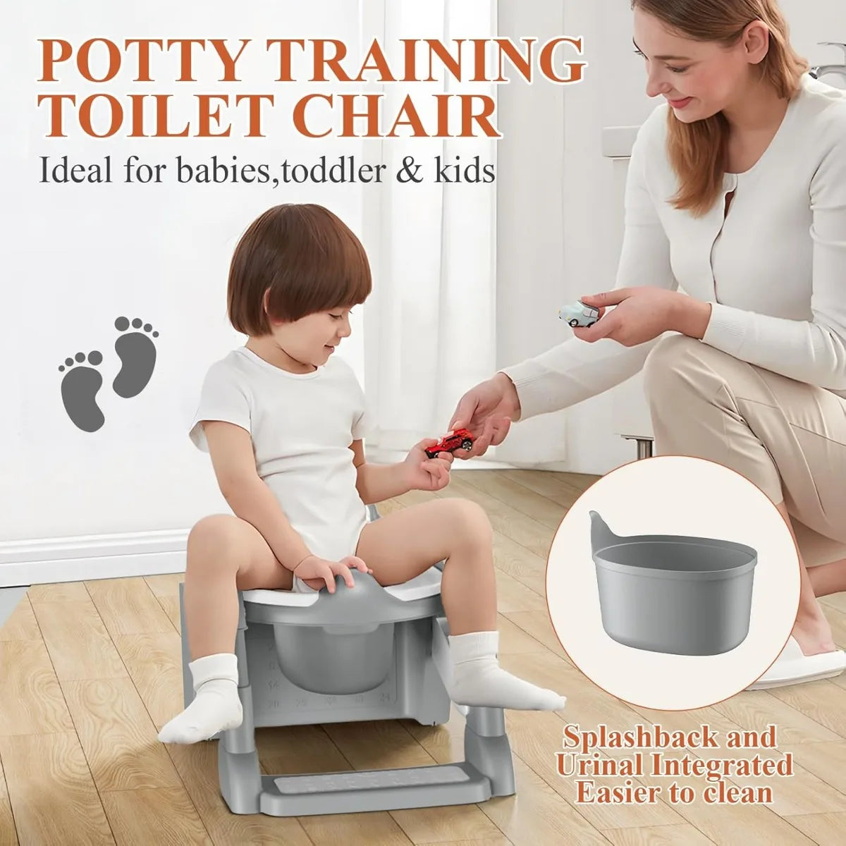 Adjustable Potty Chair, 2 IN 1 Toddler Training Toilet Seat