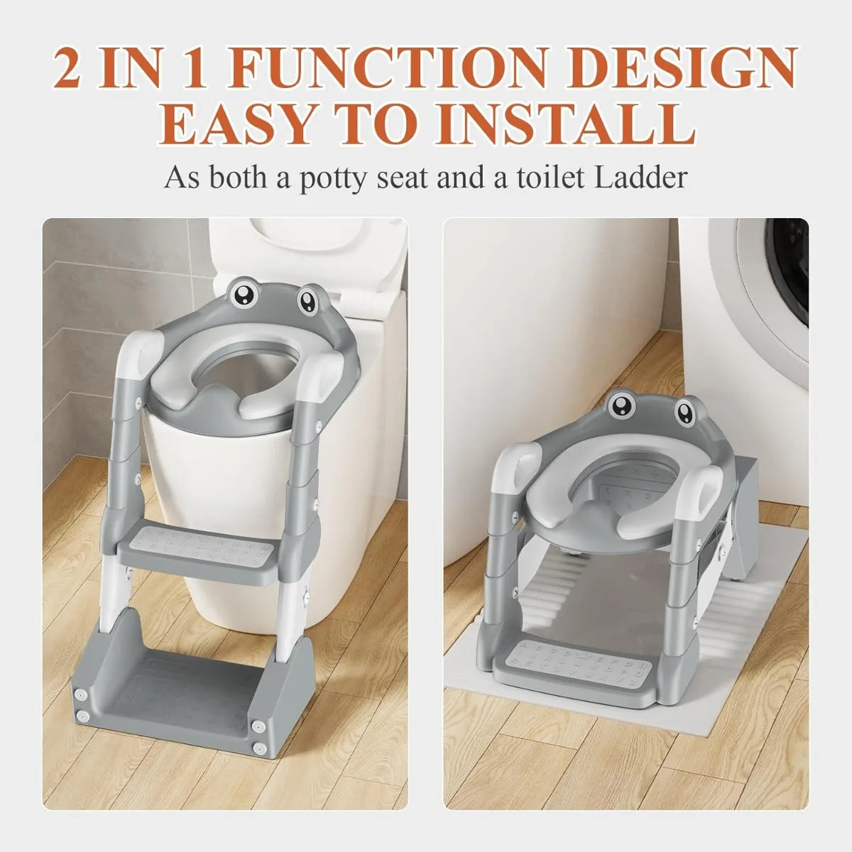 Adjustable Potty Chair, 2 IN 1 Toddler Training Toilet Seat
