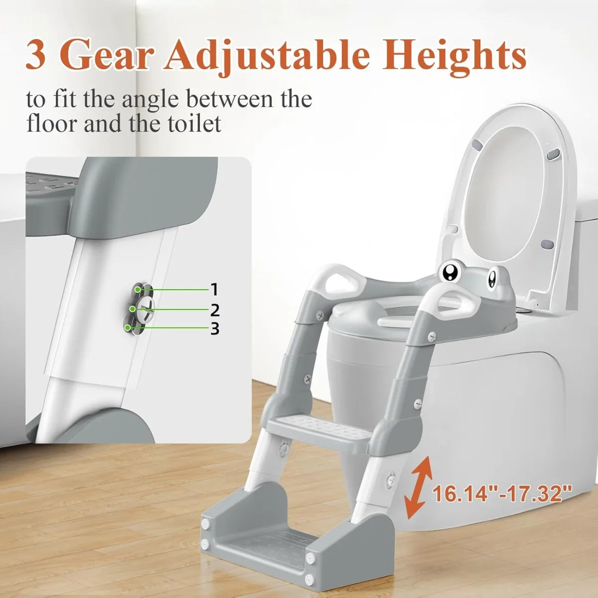 Adjustable Potty Chair, 2 IN 1 Toddler Training Toilet Seat